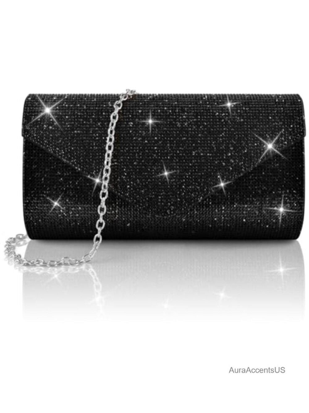 Rhinestone Satin Evening Clutch Crossbody Bag